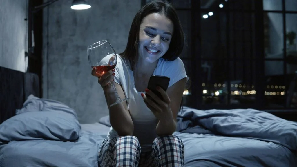 woman having fun chatting