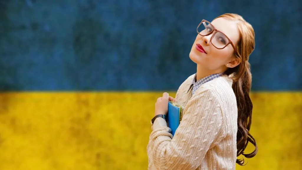 ukrainian girl holding book