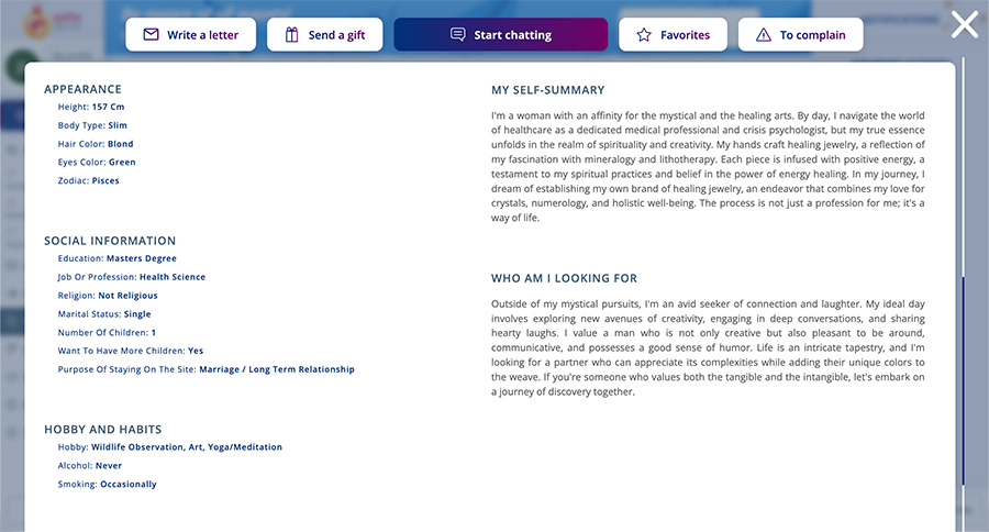 kseniia dating profile bio